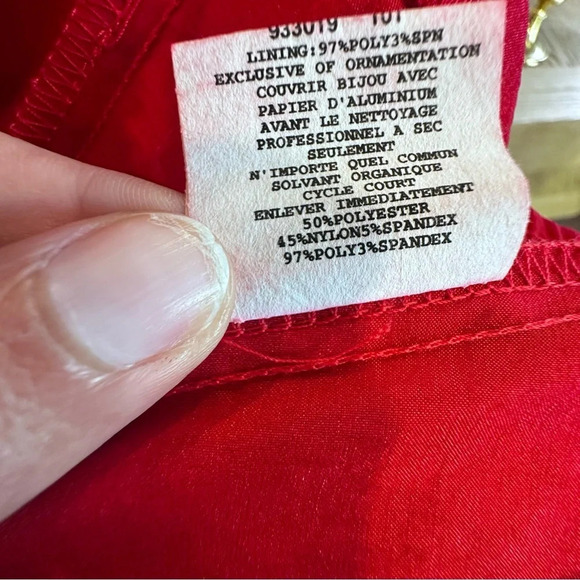 Jessica McClintock Gunne Sax Red Ruched Strapless Party Cocktail Dress Size 11 - Picture 12 of 12